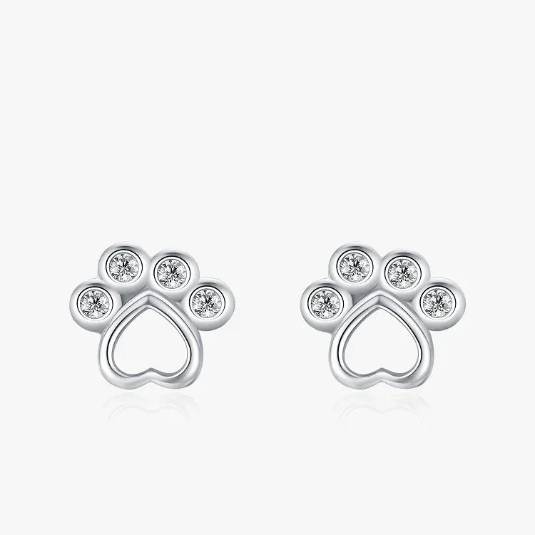 Darling Pet Paw CZ Studs - TM & Co. Jewels