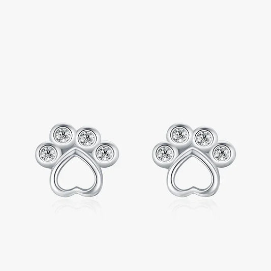 Darling Pet Paw CZ Studs - TM & Co. Jewels