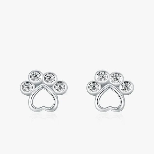 Darling Pet Paw CZ Studs - TM & Co. Jewels