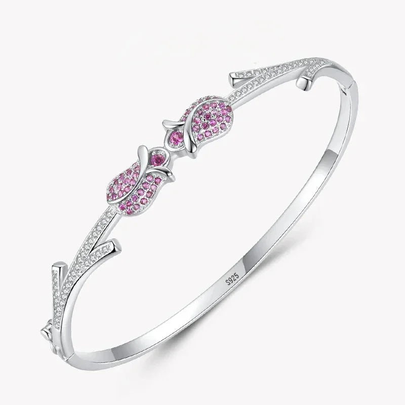 Petal Kiss Sterling Charm Bracelet - TM & Co. Jewels