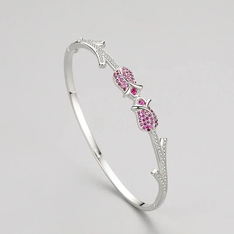 Petal Kiss Sterling Charm Bracelet - TM & Co. Jewels