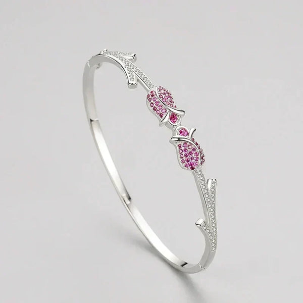 Petal Kiss Sterling Charm Bracelet - TM & Co. Jewels