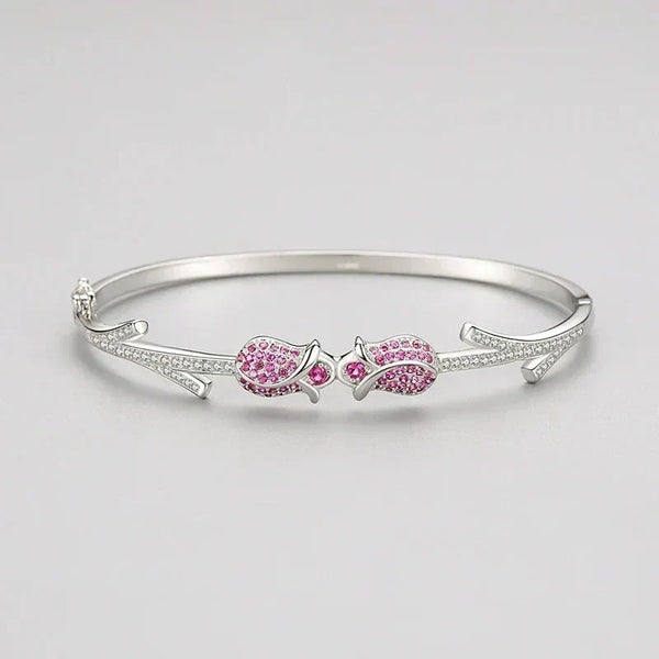 Petal Kiss Sterling Charm Bracelet - TM & Co. Jewels