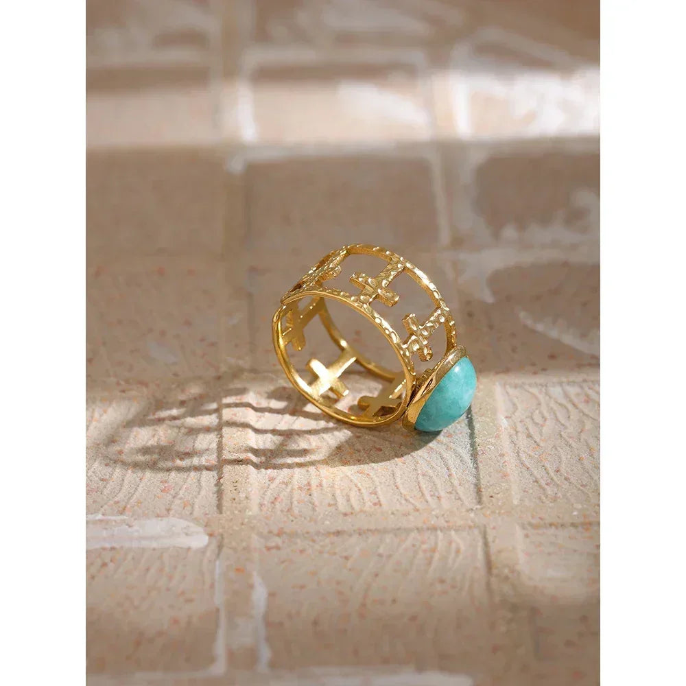 Blue Breeze Metal Ring - TM & CO. JEWELS 