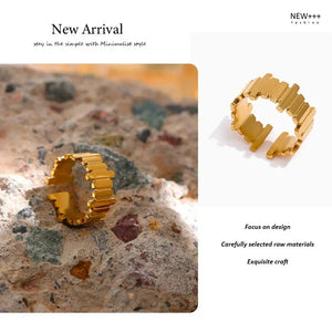Golden Edge Geometric Ring - TM & Co. Jewels