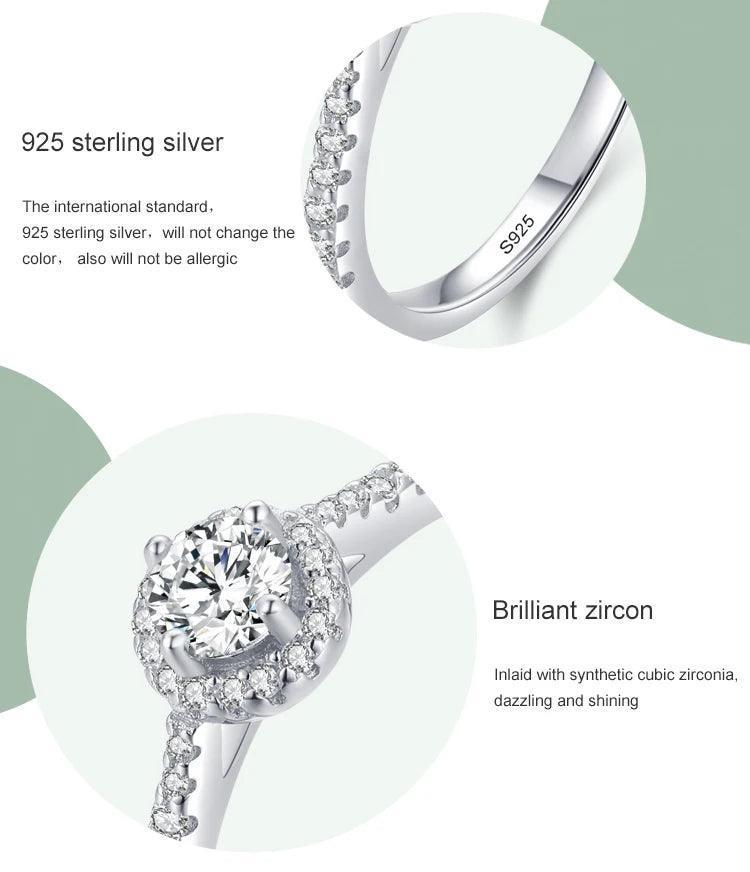 925 sterling silver ring with synthetic cubic zirconia stones, elegant and dazzling design