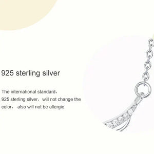 Silver bracelet with zirconia stones on a white background