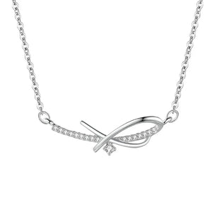 Silver necklace with a delicate design on a beige background-Sleek Geometry Pendant - TM & Co. Jewels.