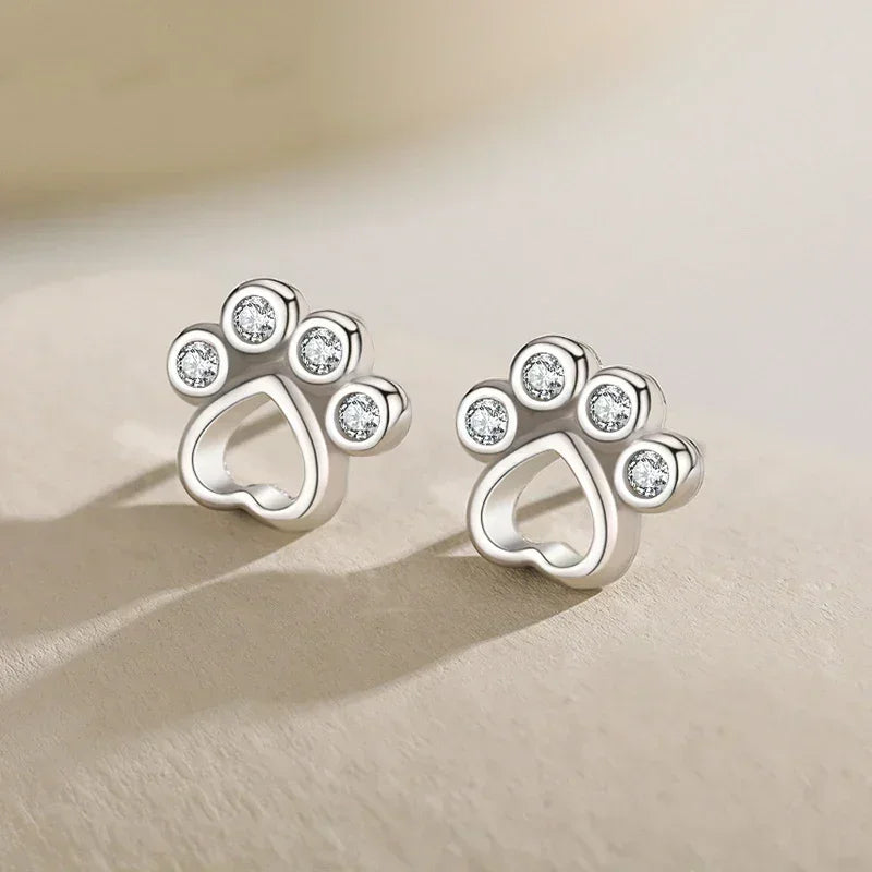 Darling Pet Paw CZ Studs - TM & Co. Jewels