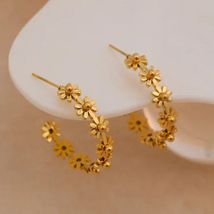 Floral Radiance Round Earrings - TM & Co. Jewels