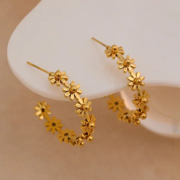 Floral Radiance Round Earrings - TM & Co. Jewels