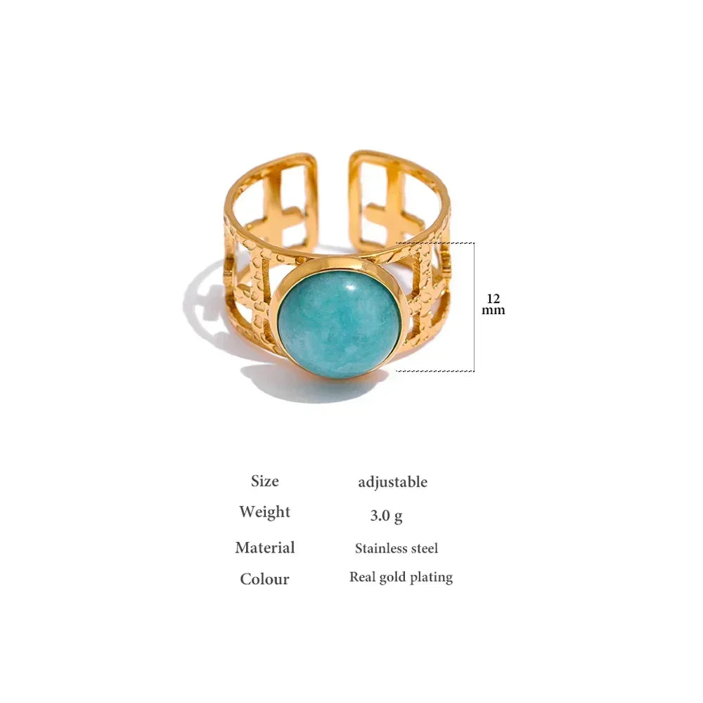 Blue Breeze Metal Ring - TM & CO. JEWELS 