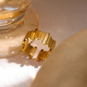 Golden Edge Geometric Ring - TM & Co. Jewels