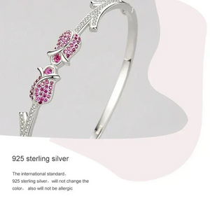 Petal Kiss Sterling Charm Bracelet - TM & Co. Jewels