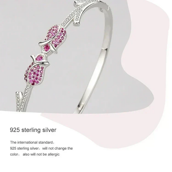 Petal Kiss Sterling Charm Bracelet - TM & Co. Jewels