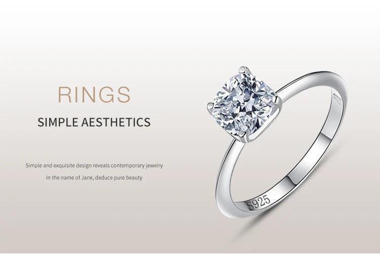 Sterling silver 925 solitaire ring with round cut gemstone on minimalist background