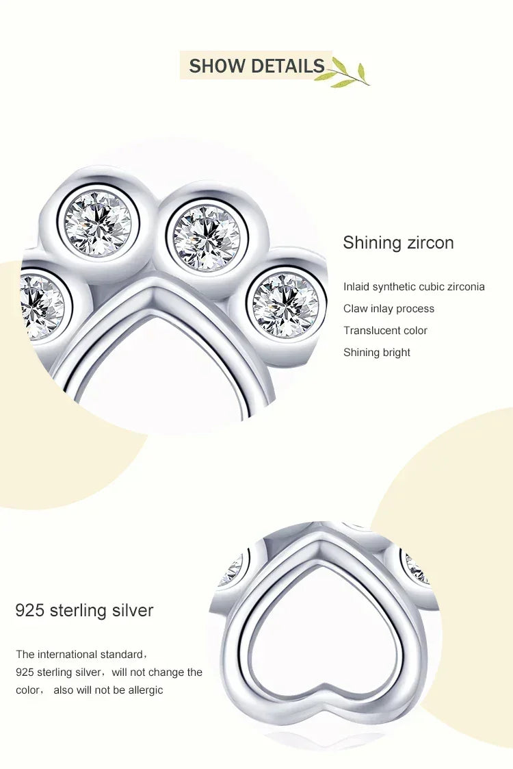 Darling Pet Paw CZ Studs - TM & Co. Jewels