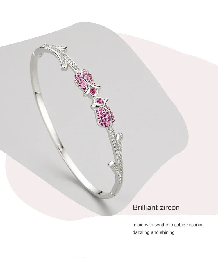 Petal Kiss Sterling Charm Bracelet - TM & Co. Jewels