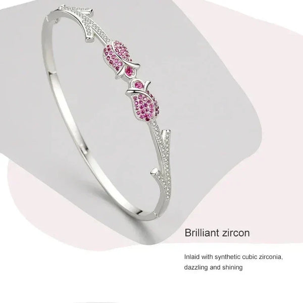 Petal Kiss Sterling Charm Bracelet - TM & Co. Jewels