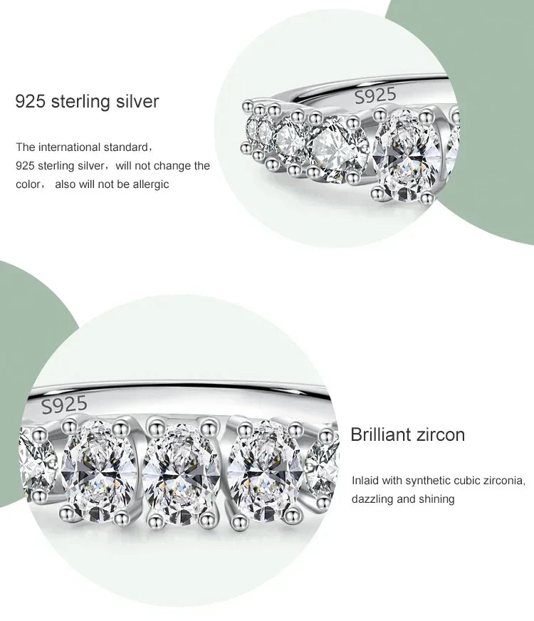 925 sterling silver ring with synthetic cubic zirconia stones, close-up view