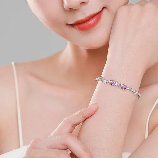 Petal Kiss Sterling Charm Bracelet - TM & Co. Jewels