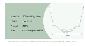 925 sterling silver necklace with round bead design, 40+5cm chain, 3.8cm pendant