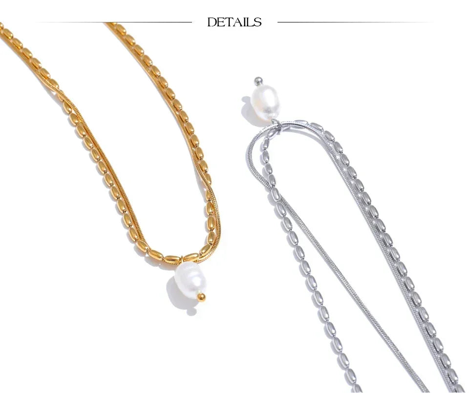 Aura Double Chain Pendant - TM & CO. JEWELS 