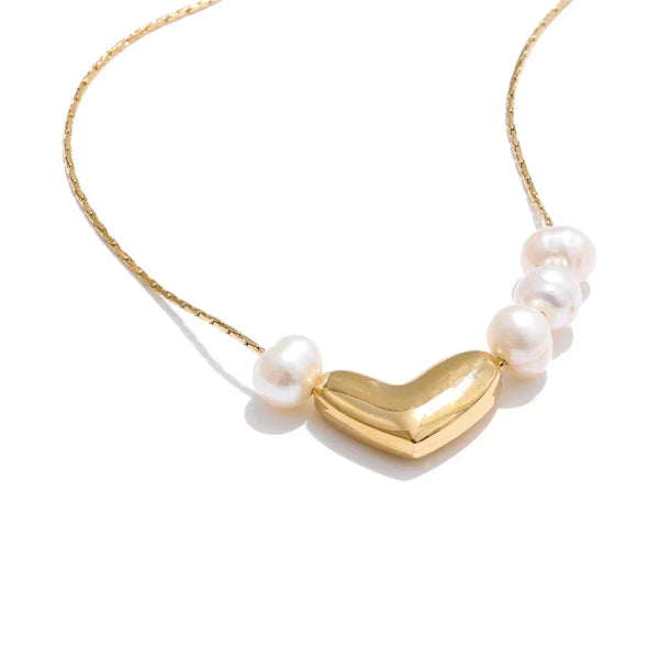 Adore Pearl Heart Pendant - TM & CO. JEWELS 