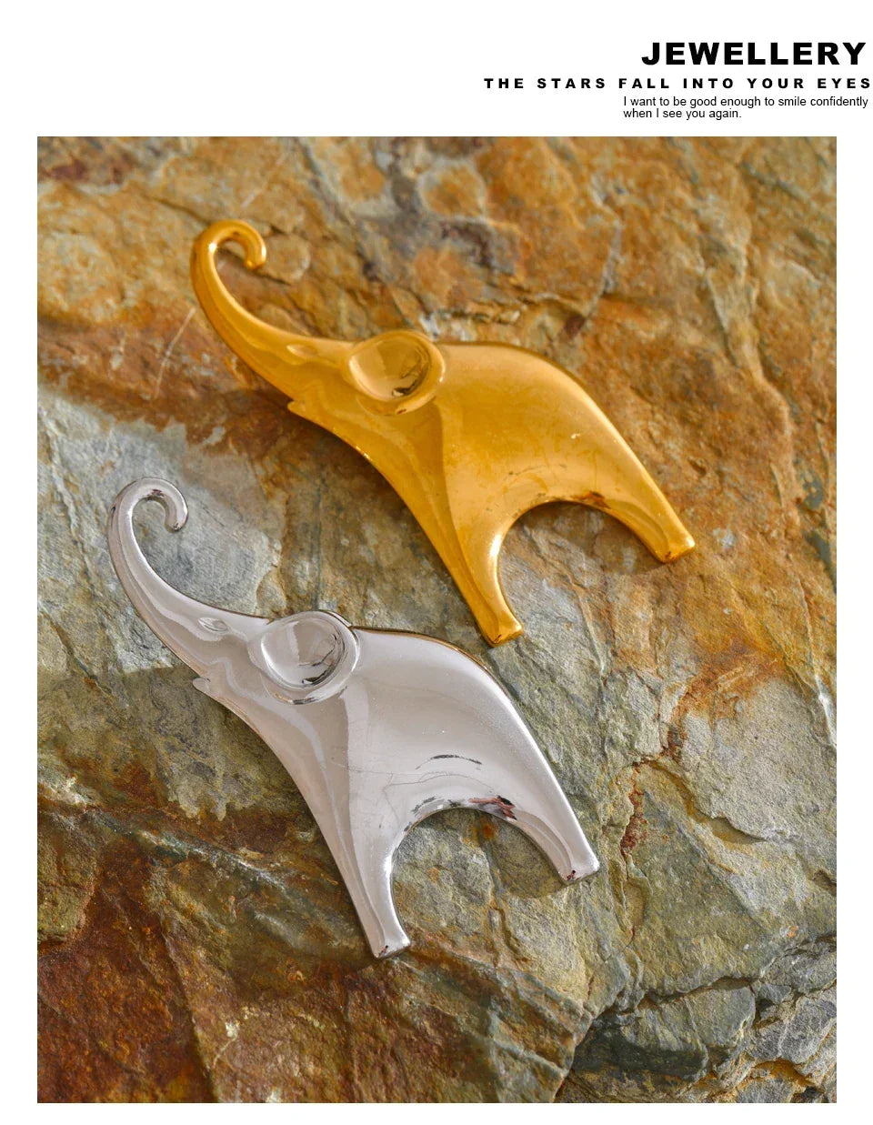 Gilded Elephant Pin - TM & CO. JEWELS 