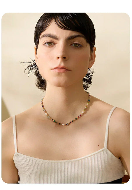 Woman wearing Nouveau Bohème Necklace - TM & CO. JEWELS 