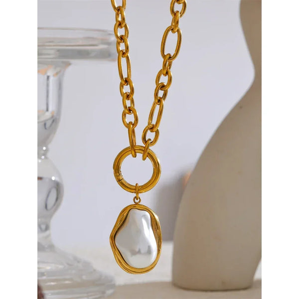 Baroque Gold Lariat - TM & CO. JEWELS 