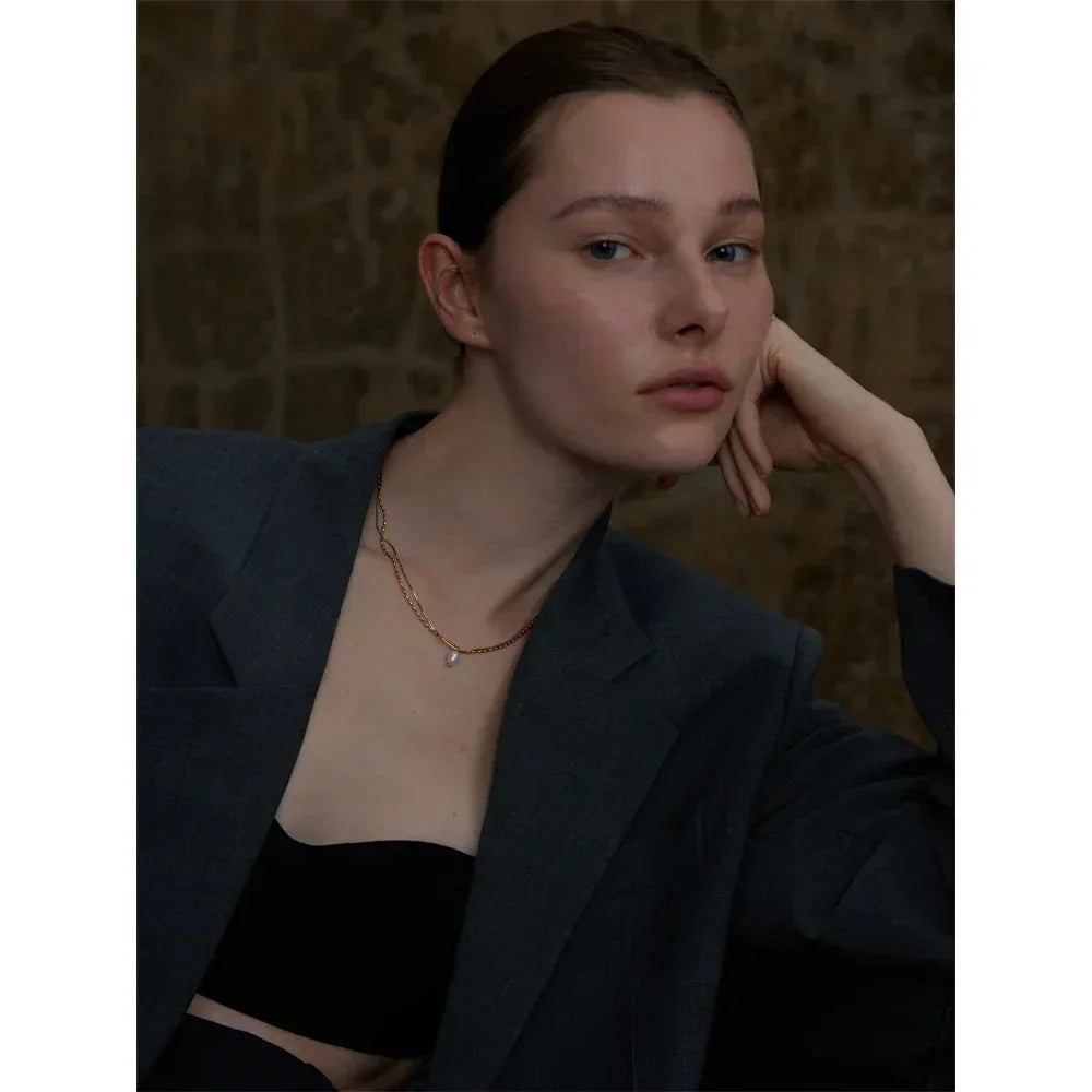 Aura Double Chain Pendant - TM & CO. JEWELS 