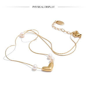 Adore Pearl Heart Pendant - TM & CO. JEWELS 