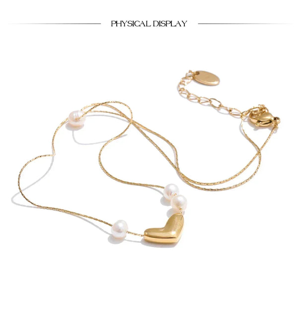 Adore Pearl Heart Pendant - TM & CO. JEWELS 
