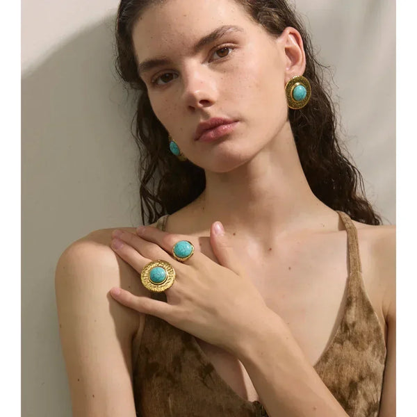 Turquoise Geometry Vintage Jewelry Set - TM & CO. JEWELS 