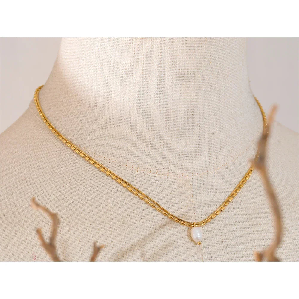 Aura Double Chain Pendant - TM & CO. JEWELS 