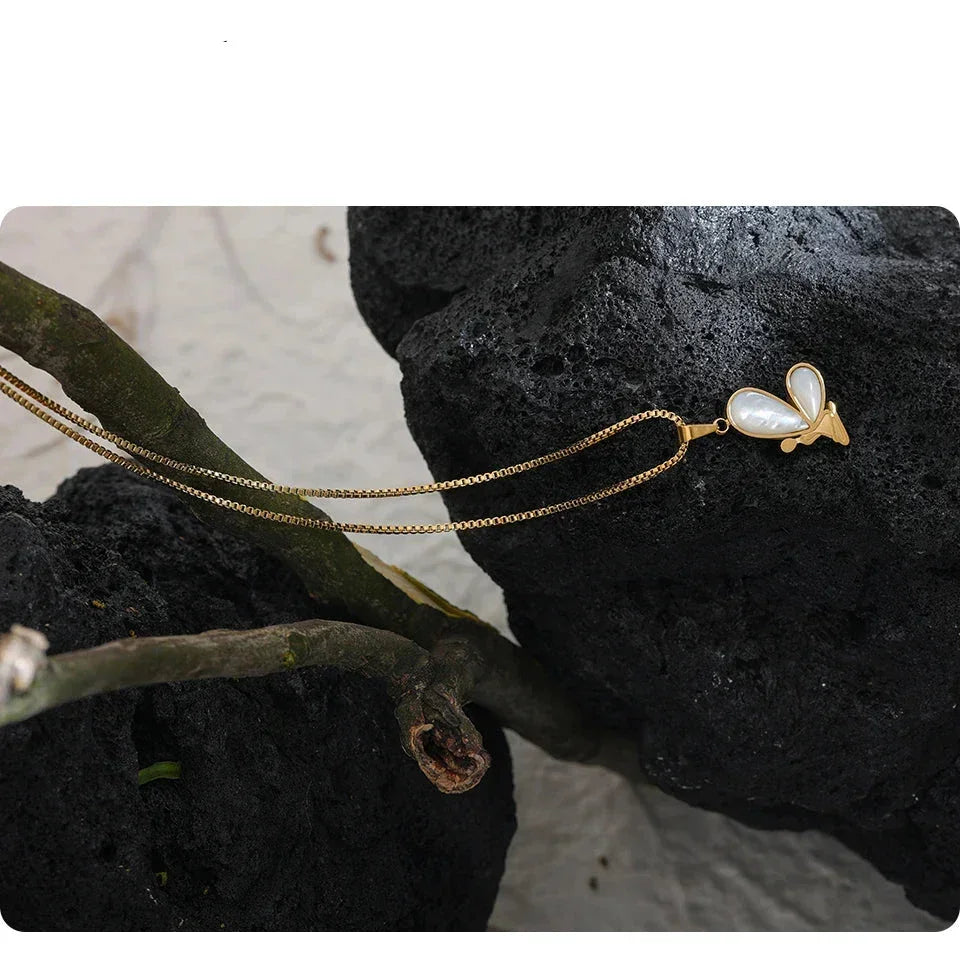Ocean Flutter Shell Butterfly Necklace - TM & Co. Jewels