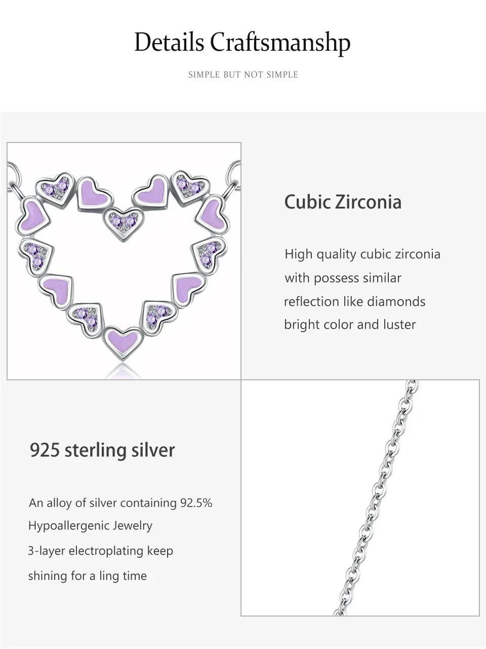 Purple Desire Heart Necklace - TM & Co. Jewels