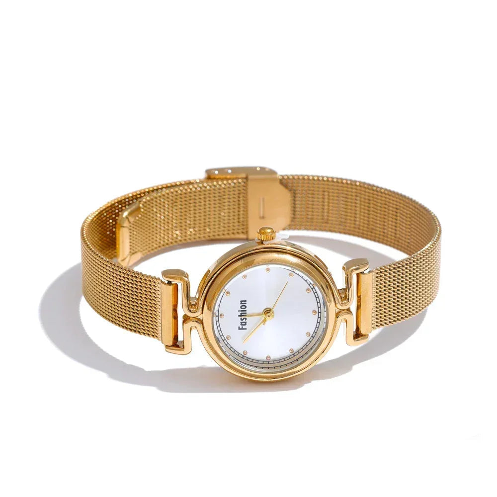 Refined Steel Gold Watch - TM & CO. JEWELS 