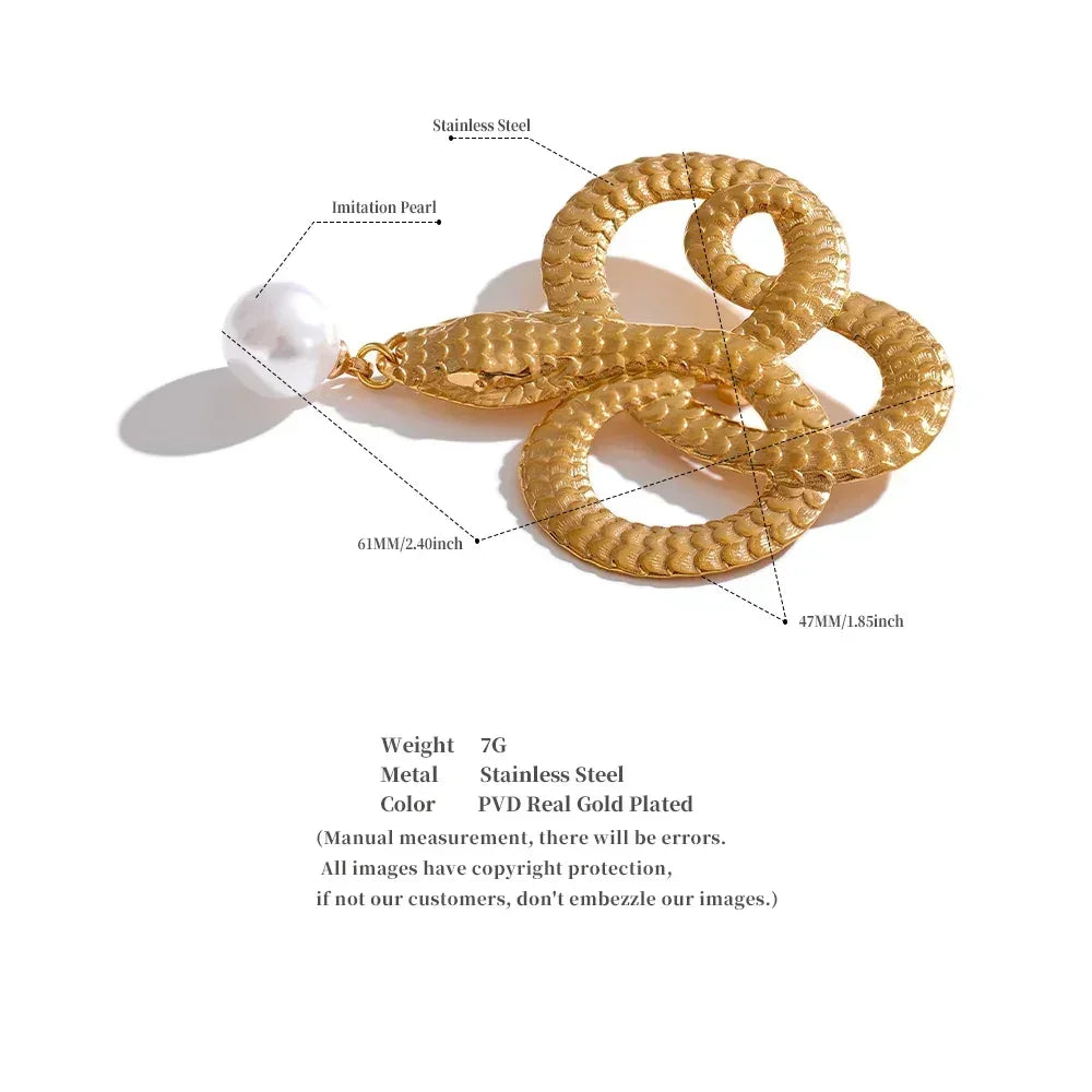 Gilded Snake Drop Pin - TM & CO. JEWELS 