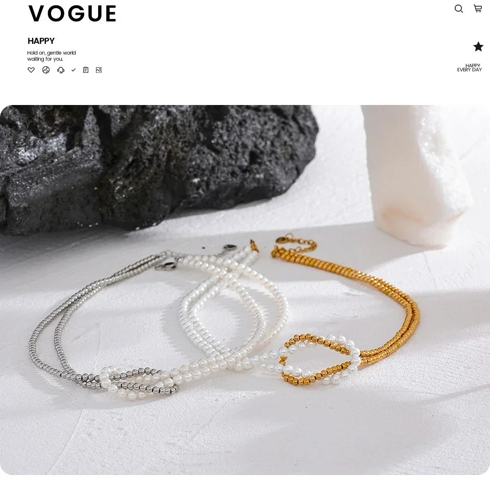 Aura Knot Pearl Choker - TM & CO. JEWELS 