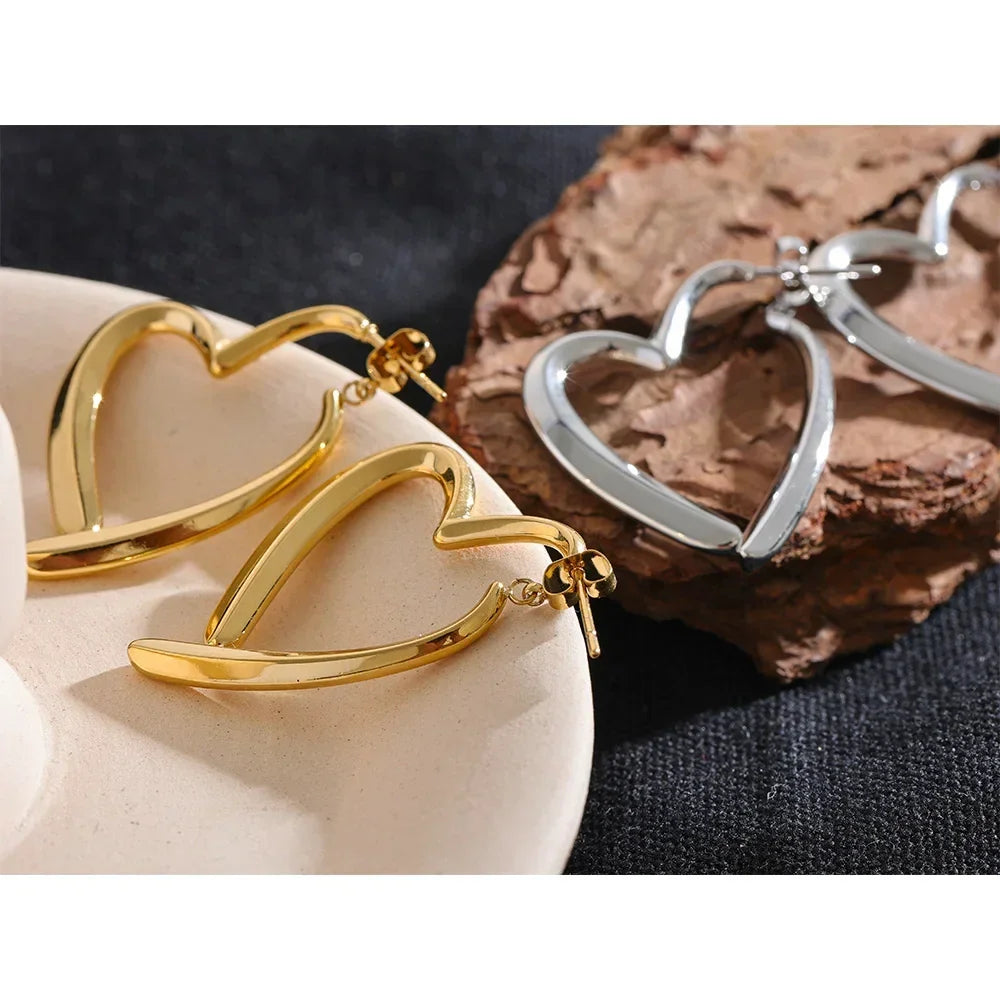 Floating Heart Hoop Earrings - TM & Co. Jewels