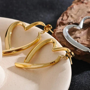 Floating Heart Hoop Earrings - TM & Co. Jewels