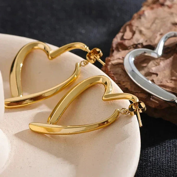 Floating Heart Hoop Earrings - TM & Co. Jewels