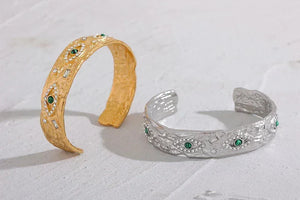 Whimsical Eyes Gold Bangle - TM & Co. Jewels