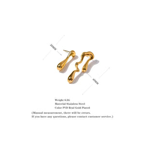 Asymmetry Unusual Big Stud Earrings - TM & CO. JEWELS 