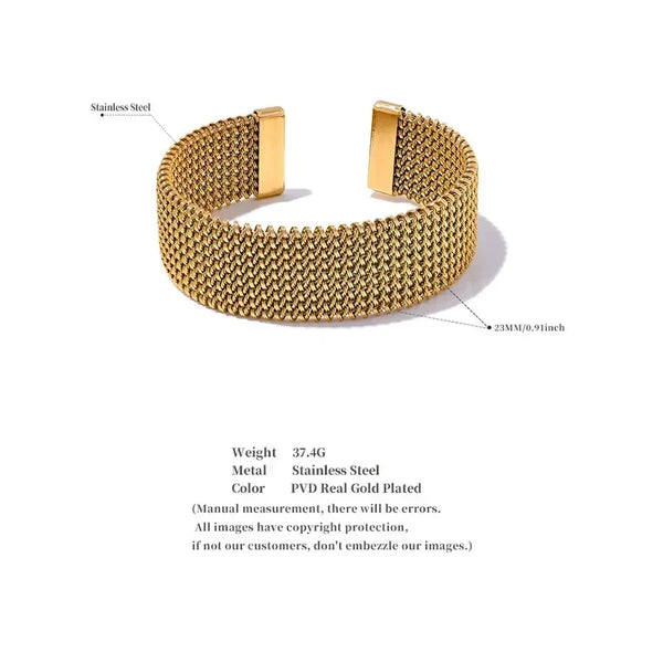 Aqua Flow Statement Steel Bangle - TM & CO. JEWELS 