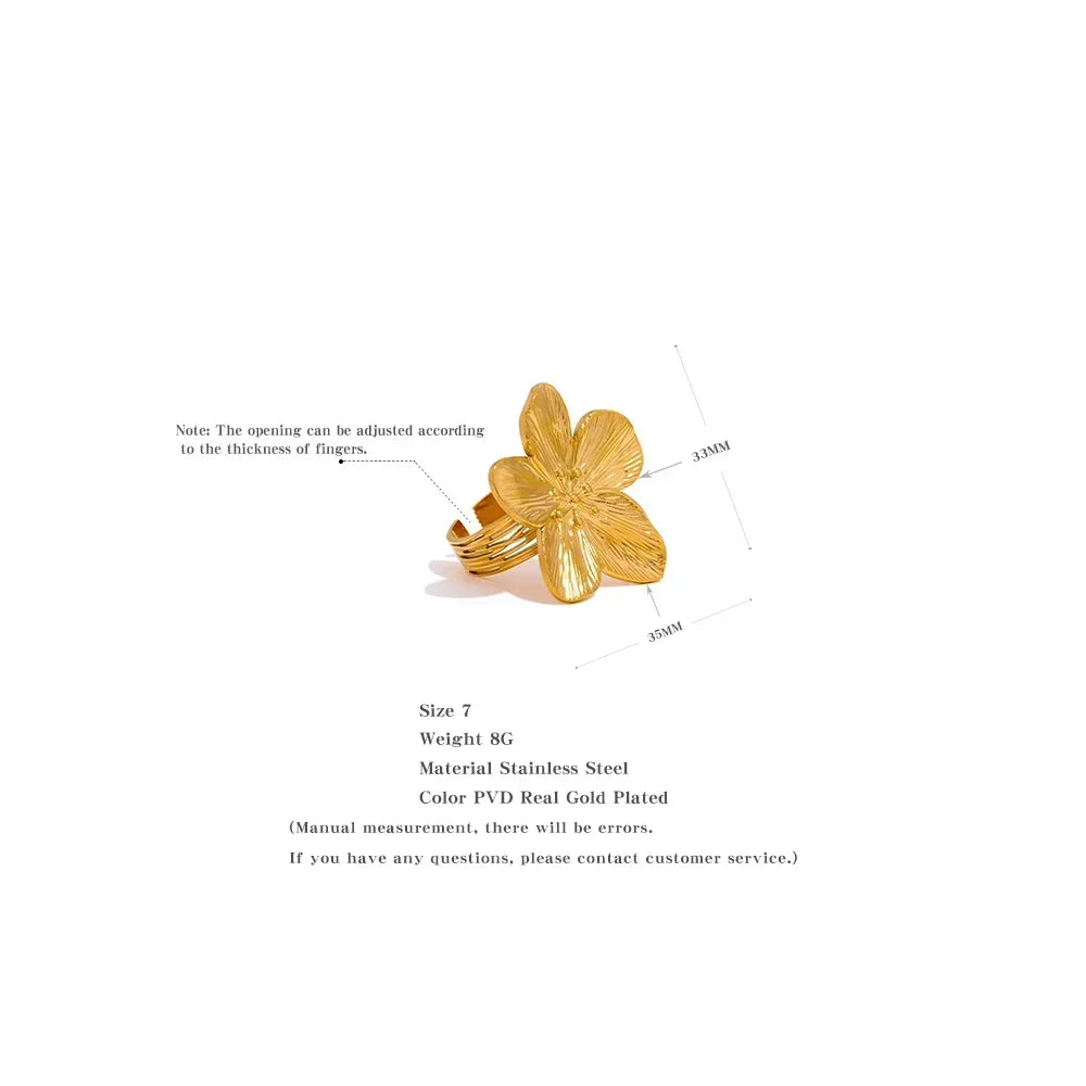 Aqua Flora Gilded Bloom Ring - TM & CO. JEWELS 