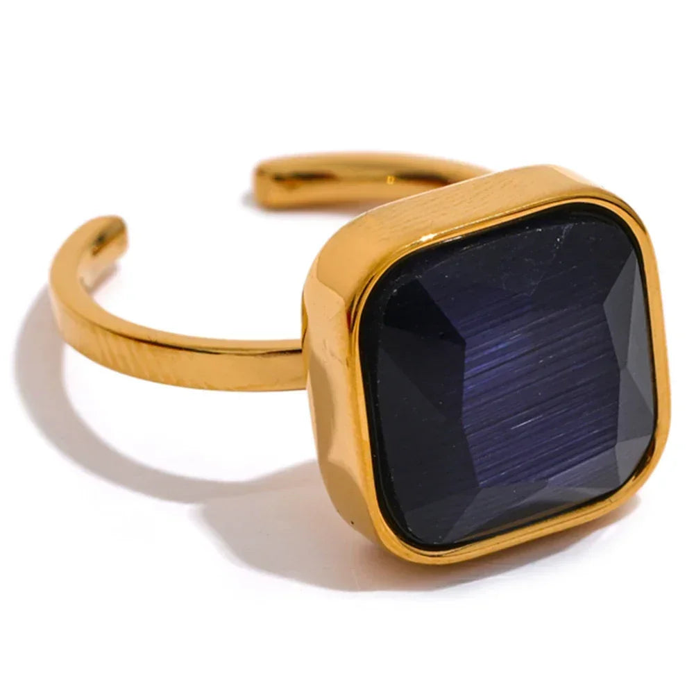 Opalique Square Gold Ring - TM & Co. Jewels