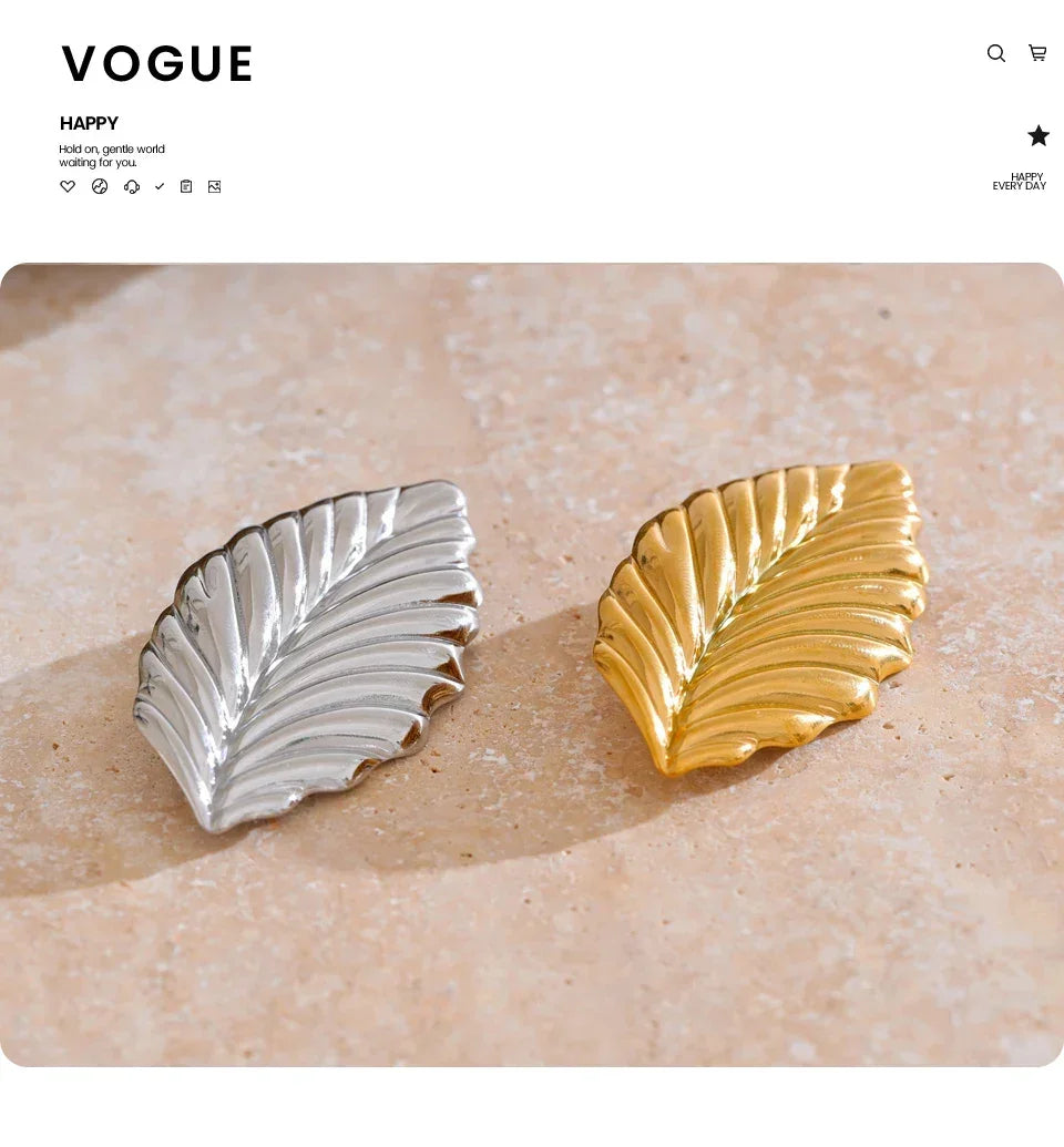 Golden Frond Pin - TM & CO. JEWELS 